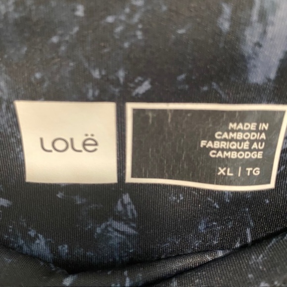 LOLE Performance Black and Blue Marble Pattern Leggings Size XL - Picture 2 of 8